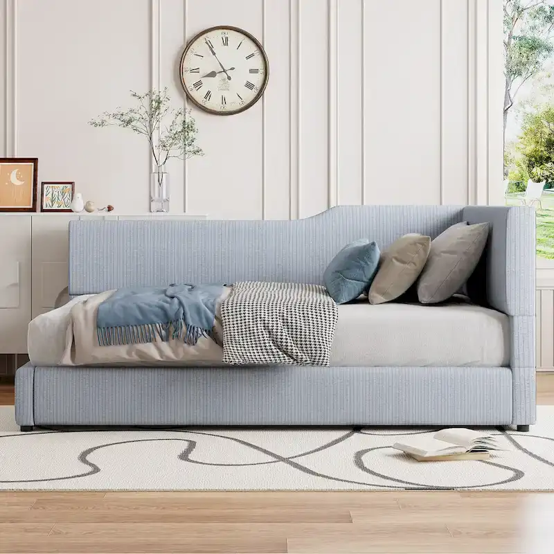 Full L-Shaped Daybed with Solid Frame