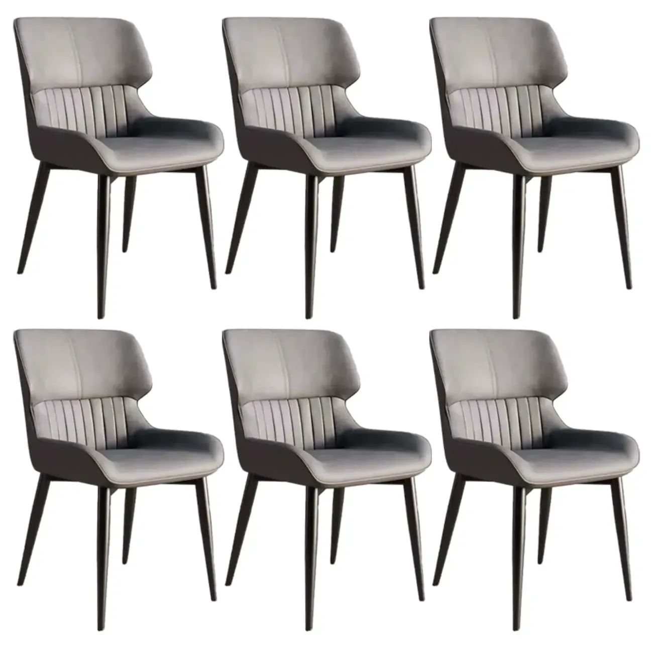 Leather Low Solid Back Armless Dining Side Chair