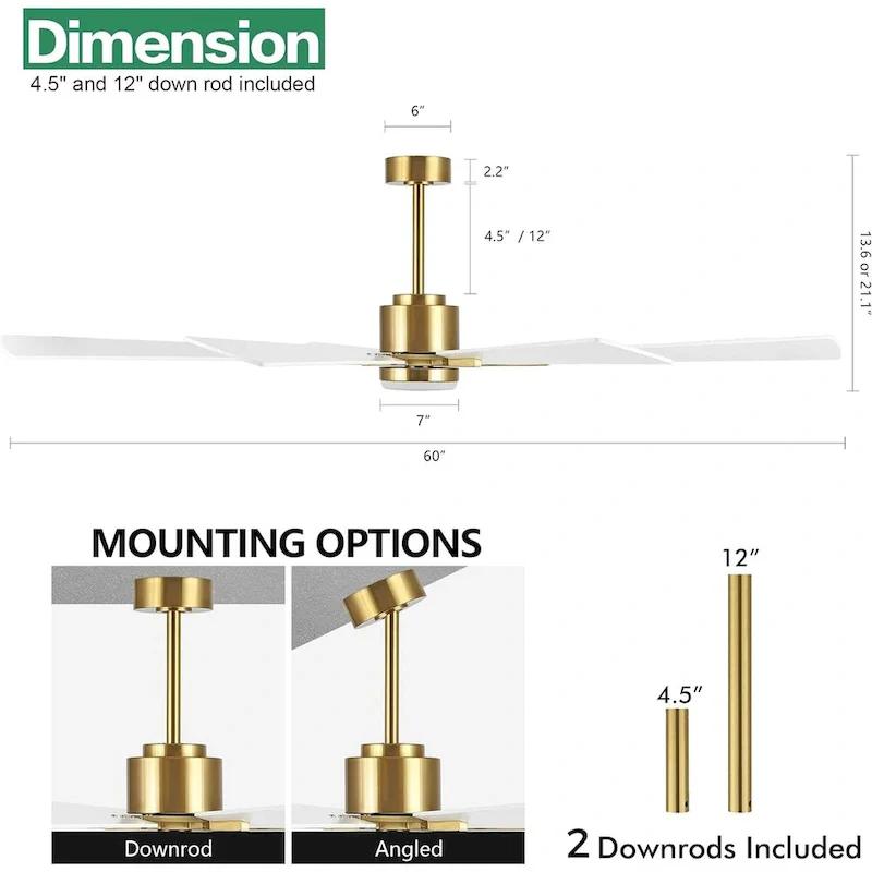 AeroBlade 60  8-Blade 6-Speed Ceiling Fan with LED Light