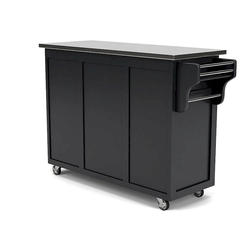 Create-a-Cart Black Kitchen Cart