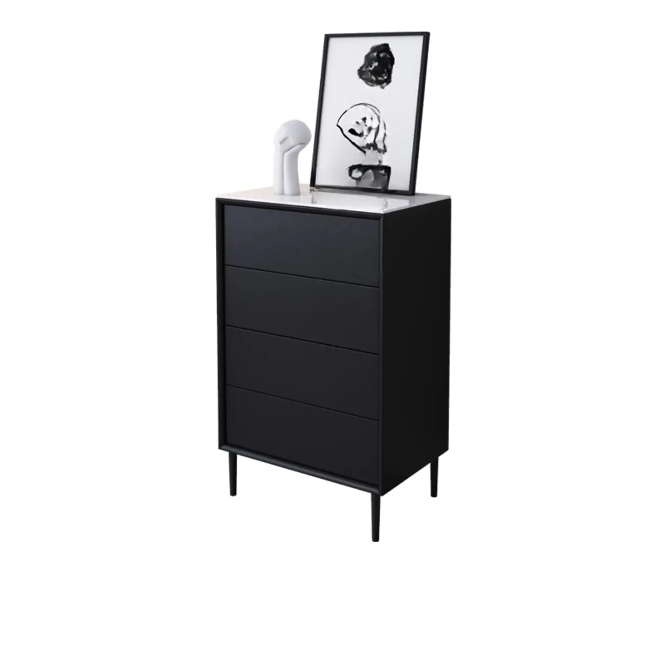 6 Modern Black Accent Cabinet for Bedroom & Living Room