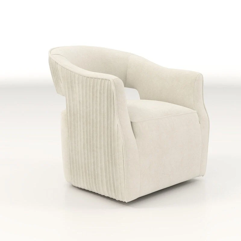SEYNAR Modern Glam Velvet 360 Degree Swivel Open-Back Accent Armchair