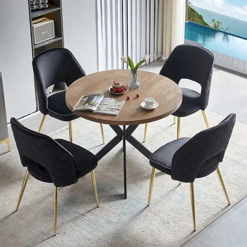 Howtai Upholstered Home Chair Hollow-Back Set of 4