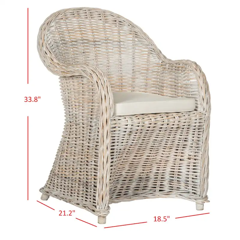 SAFAVIEH Sinja Yellow Rattan Club Chair - 24  x 26  x 35  - 24Wx26Dx35H