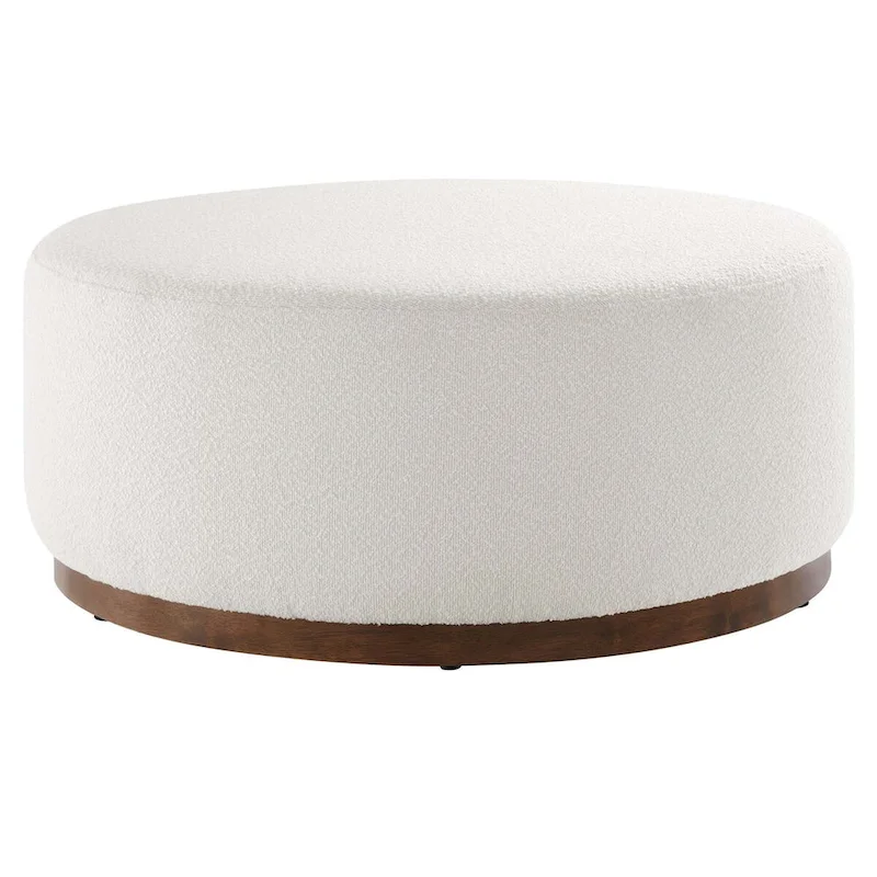 Tilden Large 23/29/38 Round Boucle Upholstered Ottoman