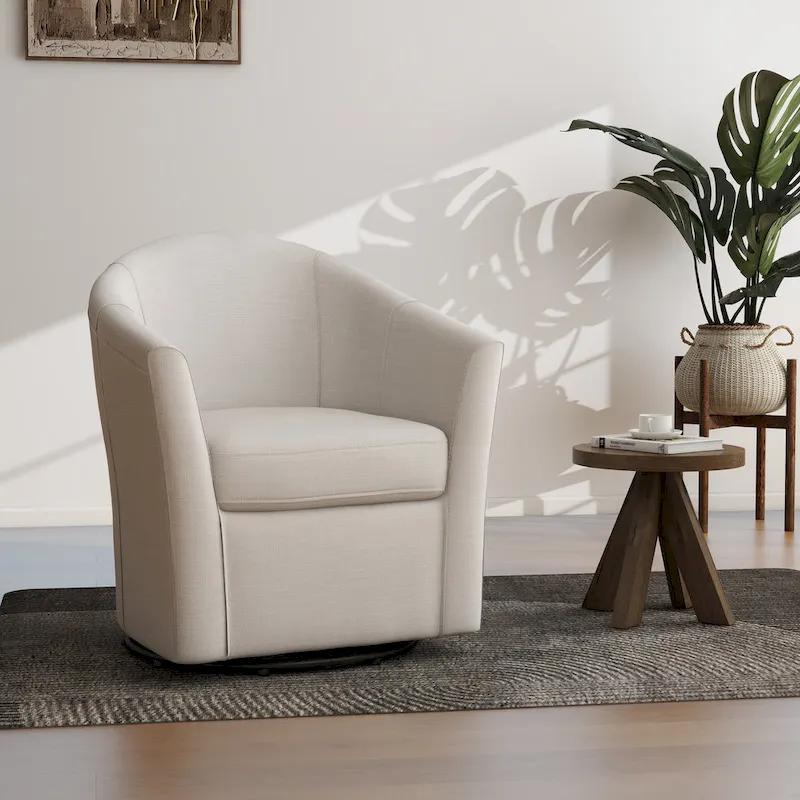 Swivel Accent Chair with Metal Base - 30.7W x 29.9H x 27.5D