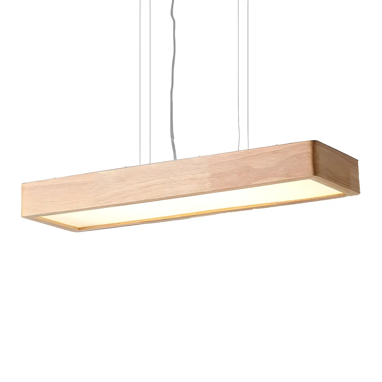 Natural Wood Dimming LED Rectangular Pendant Light