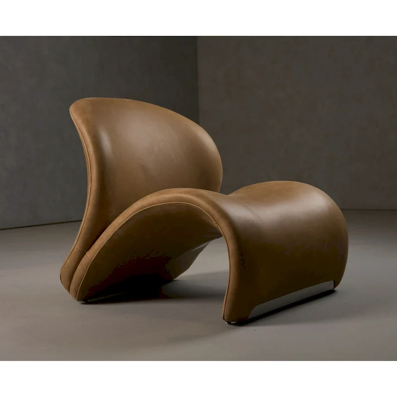 Brown Leather Accent Chair