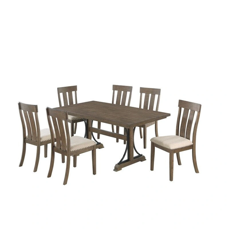 Best Quality Furniture Rustic Brown Oak Dining Sets