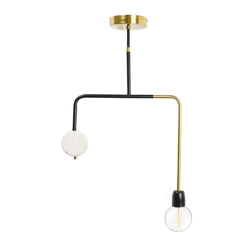 Marble Pendant Lamp - 16.3 L x 5.0 W x 25.3 H