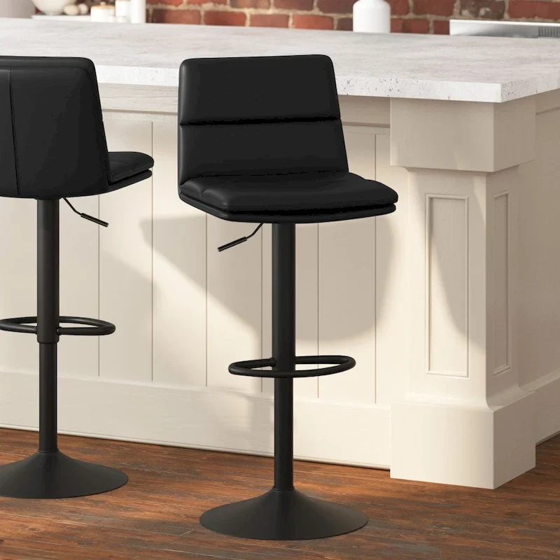 Set of 2 Armless Height Adjustable Bar Stools