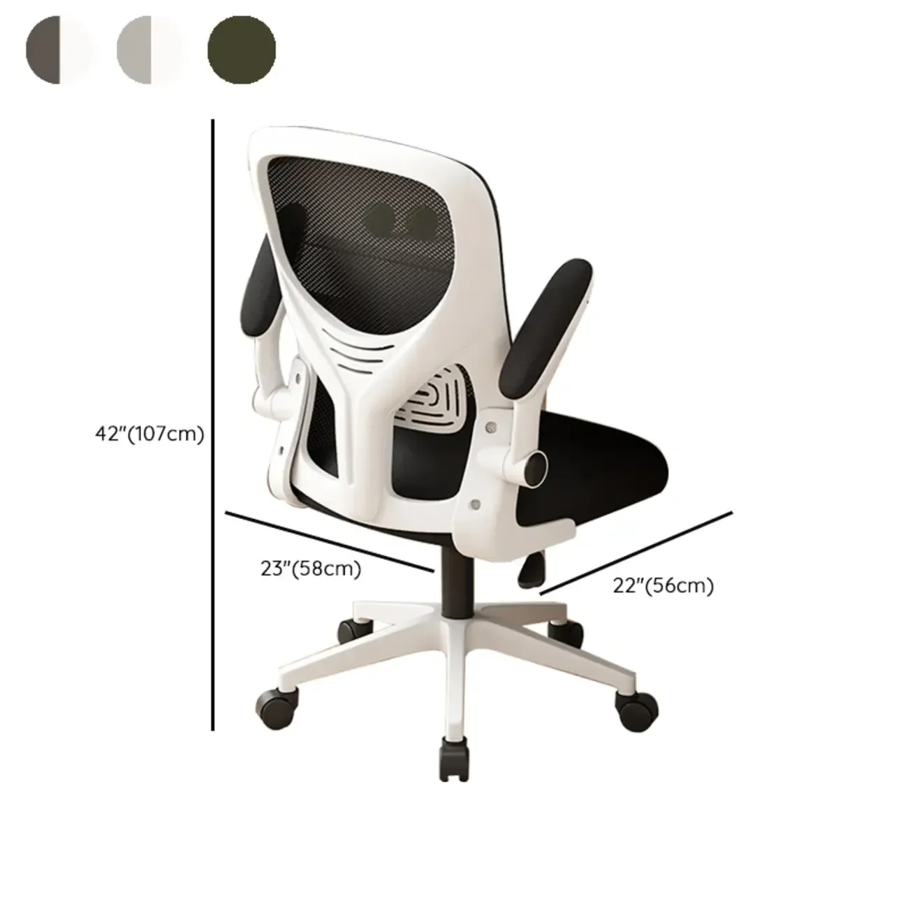 Ergonomic Black White Mesh Adjustable Office Chair