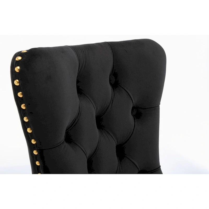 Velvet Upholstered Dining Chair with Chrome Stainless Steel Plating Legs