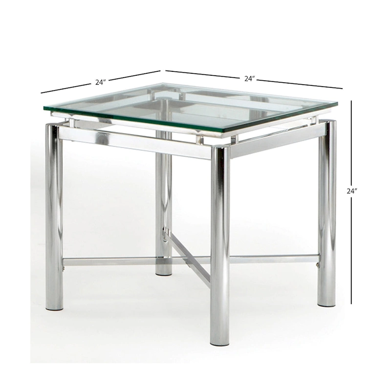 Steve Silver Jules Chrome and Glass End Table