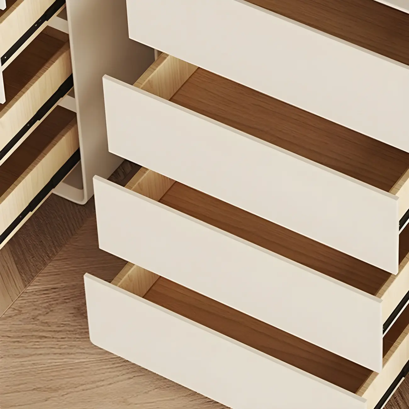 Classic Wooden Dressers in Beige with Soft Close Drawers