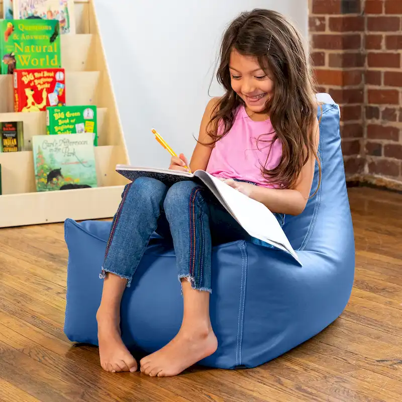 Jaxx Juniper Jr Kids Bean Bag Chair, Premium Vinyl, Royal Blue
