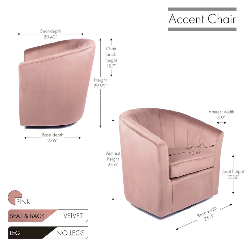 Carson Carrington Junsele Velvet Upholstery Swivel Accent Club Chair