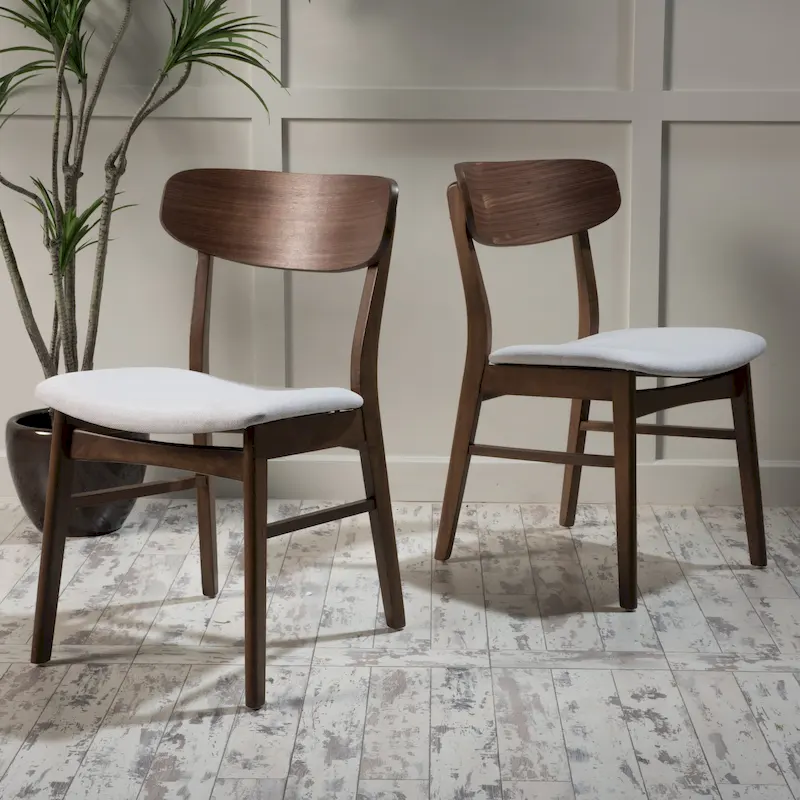 Fabric-upholstered Wood Dining Chairs