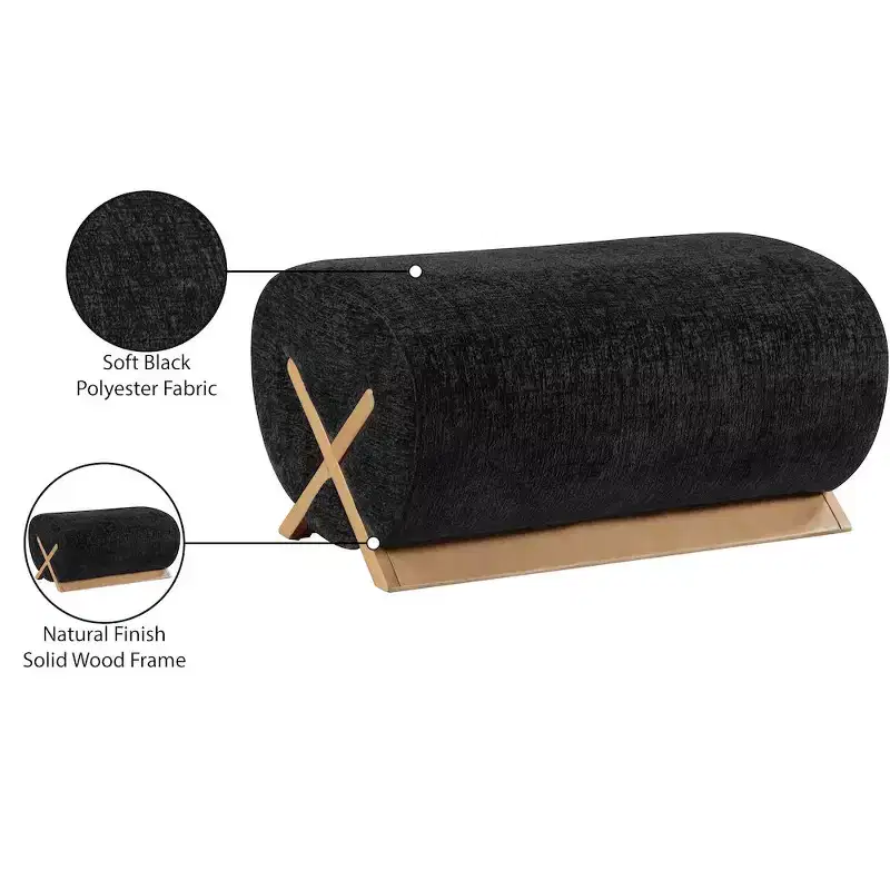 Meridian Furniture Akira Fabric Upholstered Ottoman