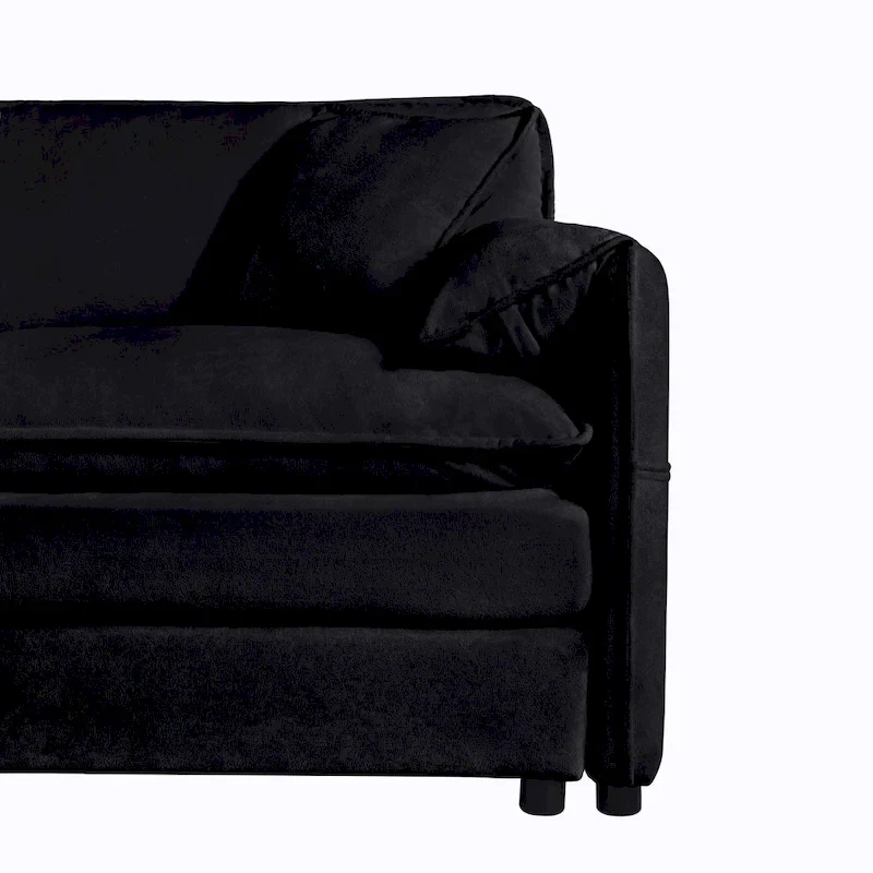 75.59 Chenille Cloud Loveseat Sofa with Deep Seat and 4 Pillows