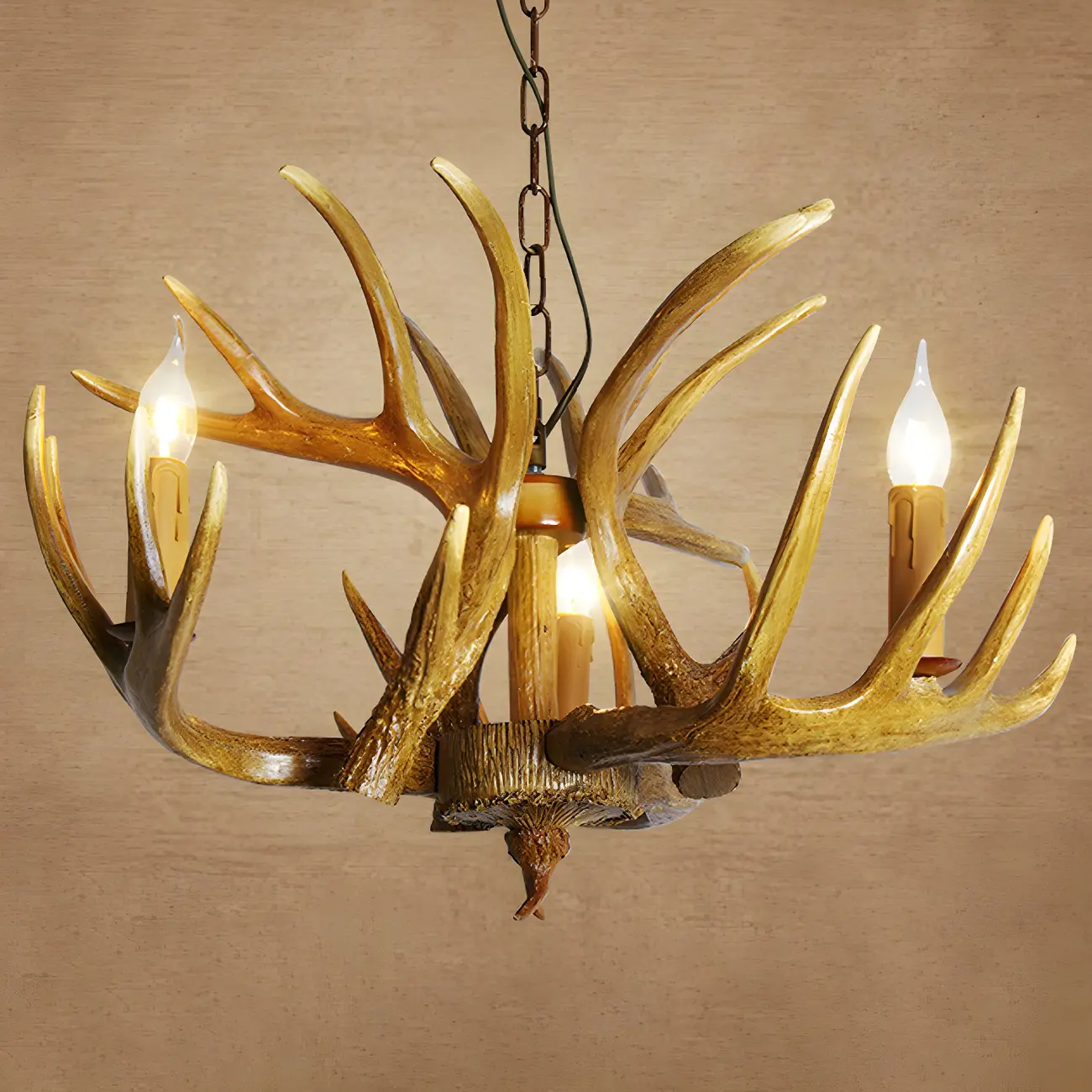 Rustic Unique Resin Antler Candelabra Chandelier