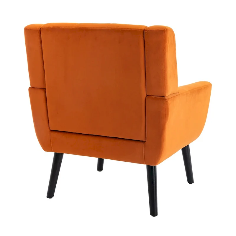 Velvet Upholstered Accent Chair Modern Living Room Lounge Arm Chairs with Ergonomic Backrest Chair