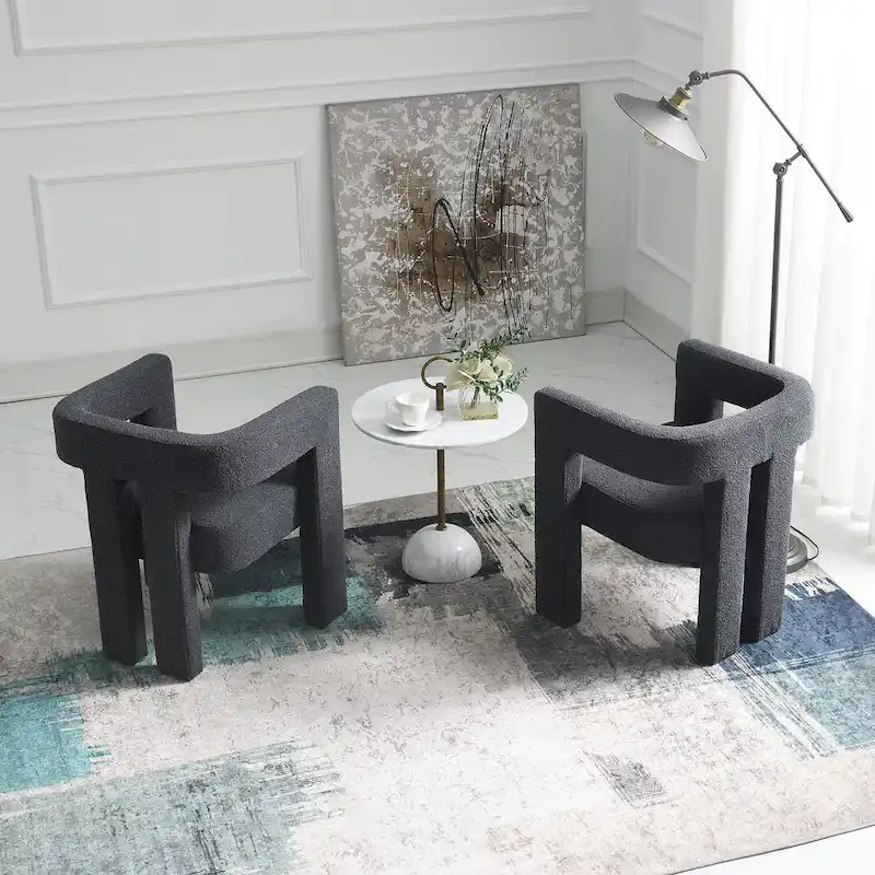 KINWELL 24 Wide Boucle Upholstered Armchair (Set of 2)