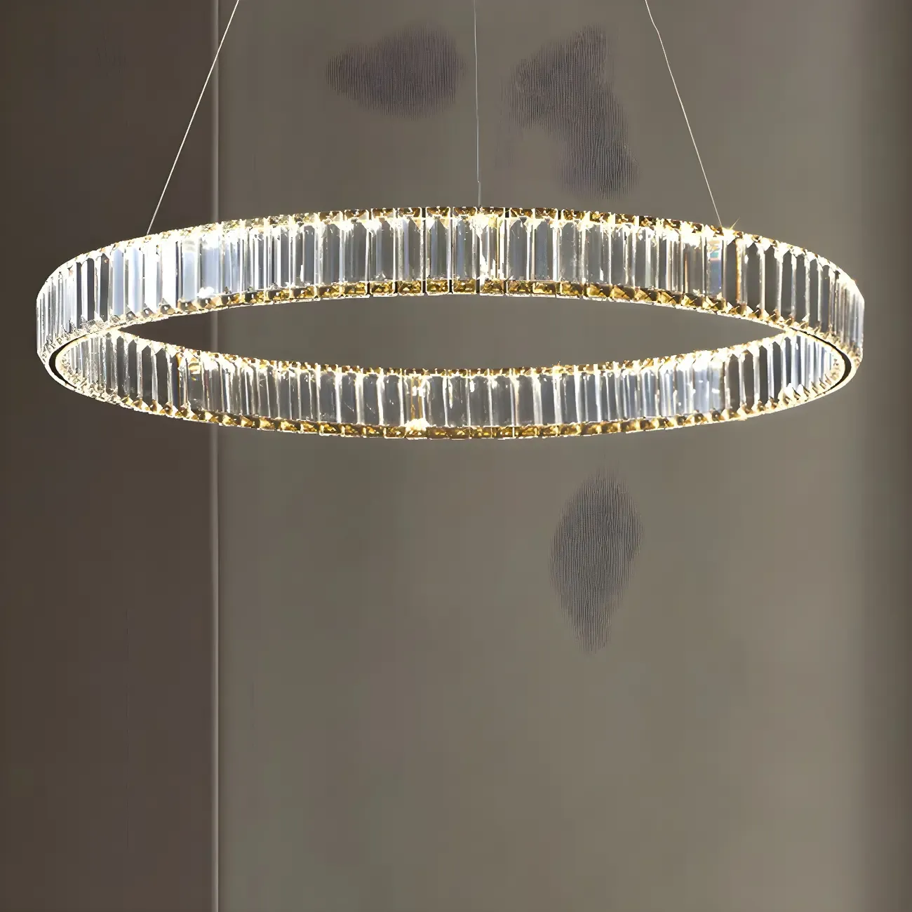 Dining Area Modern Crystal LED Ring Pendant