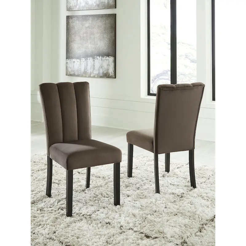 Signature Design by Ashley Zendalia Brown/Black Dining Upholstered Side Chair (Set of 2) - 19.5 W x 23.25 D x 38.5 H