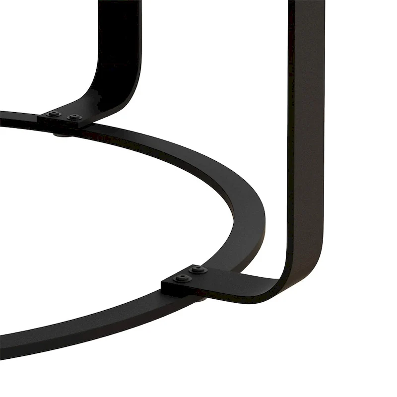 Modern Wood Round Coffee Table with Metal Legs