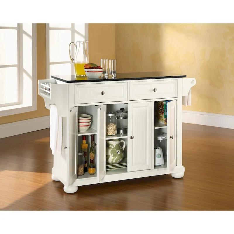 Crosley Alexandria Granite Top Full Size Kitchen Island/Cart - 18d x 51.5w x 34h
