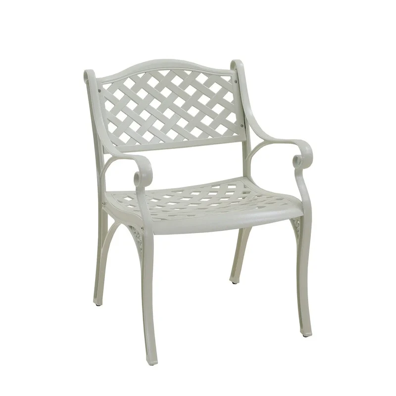Set of 2 Cast Aluminum Stationary Dining Chairs