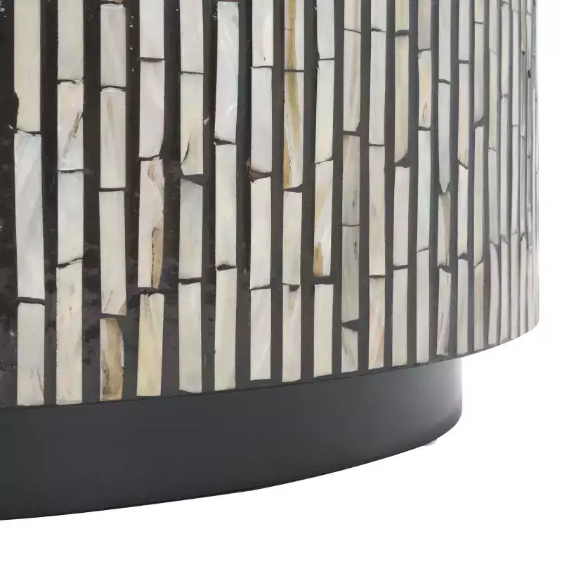 Hamza Round Coffee Table - COF1804A - Silver/Black - Safavieh
