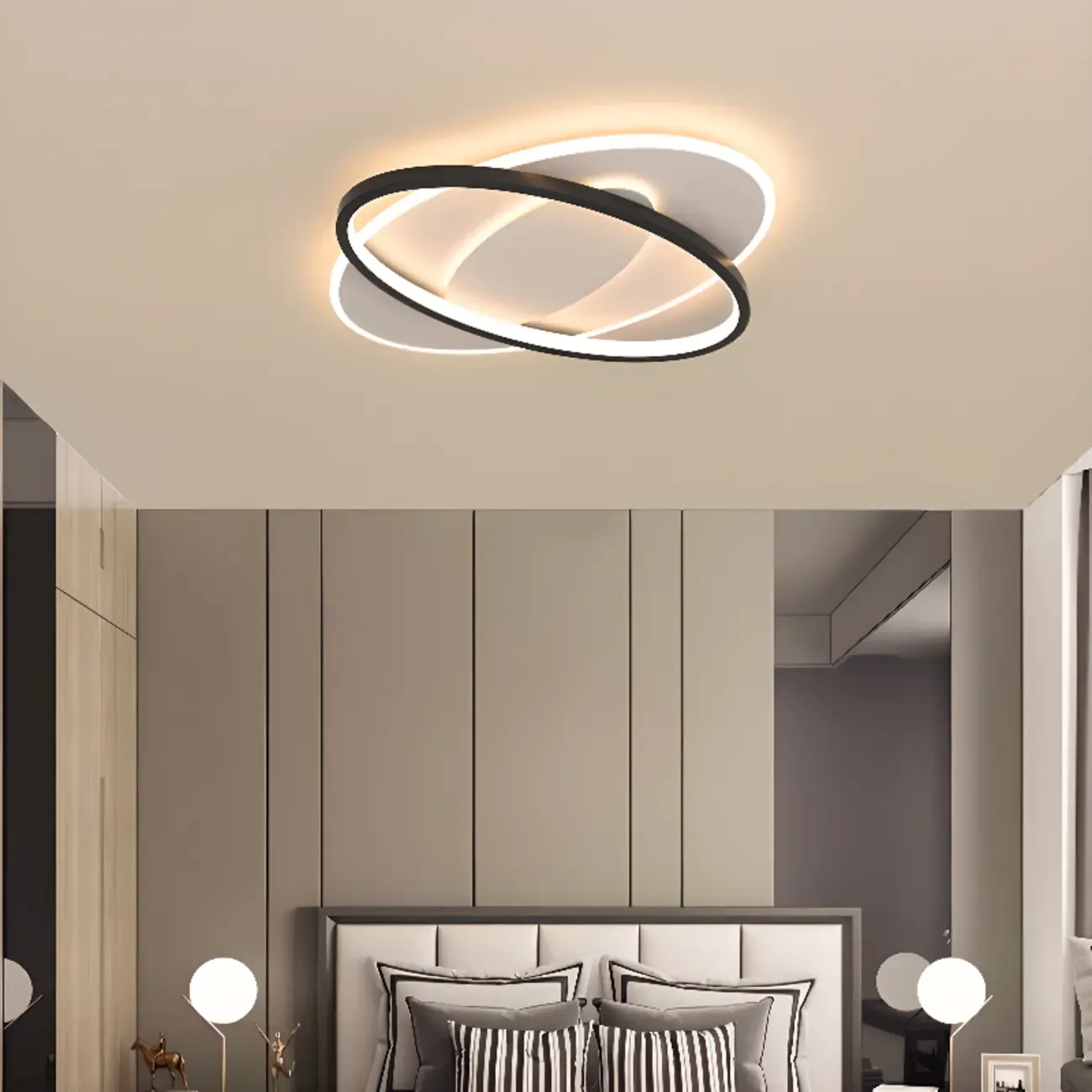 3-Light Flush Mount Ceiling Light with Dimmable & Remote