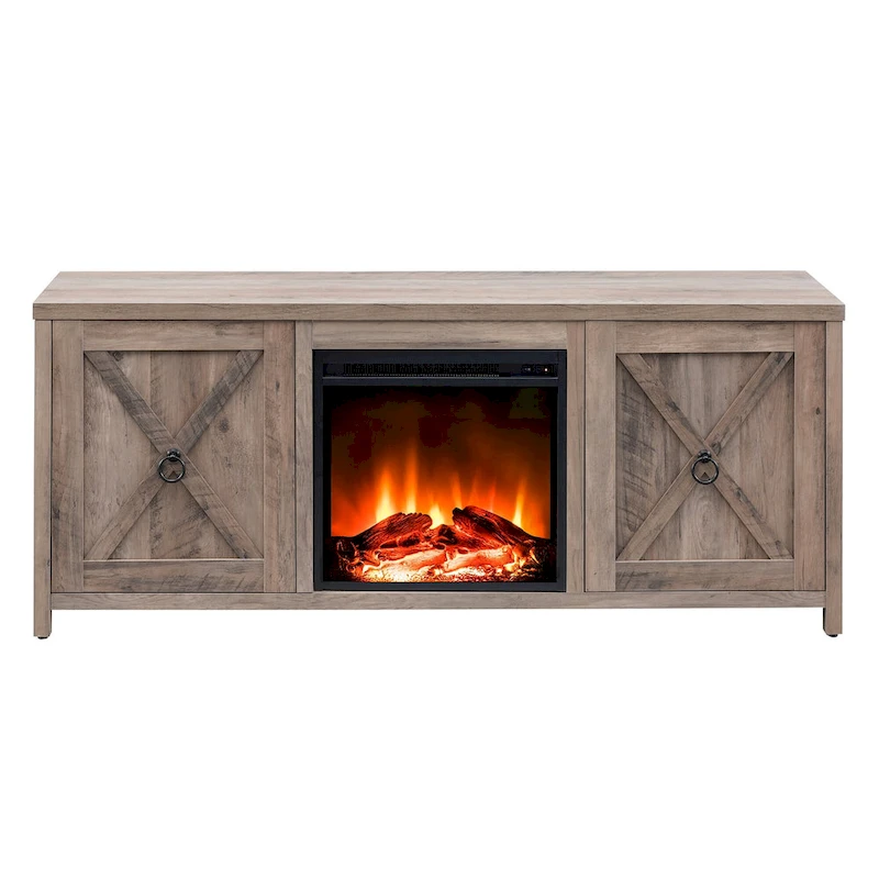 Granger 58 TV Stand with Log Fireplace Insert