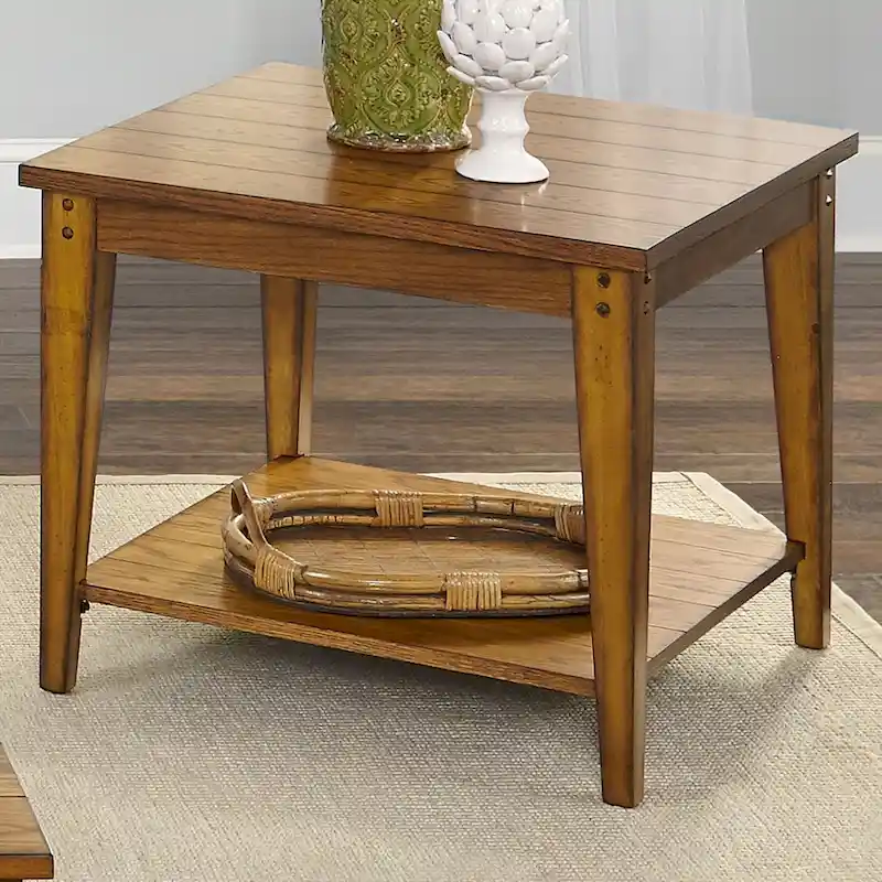 Oak Square Lamp Table