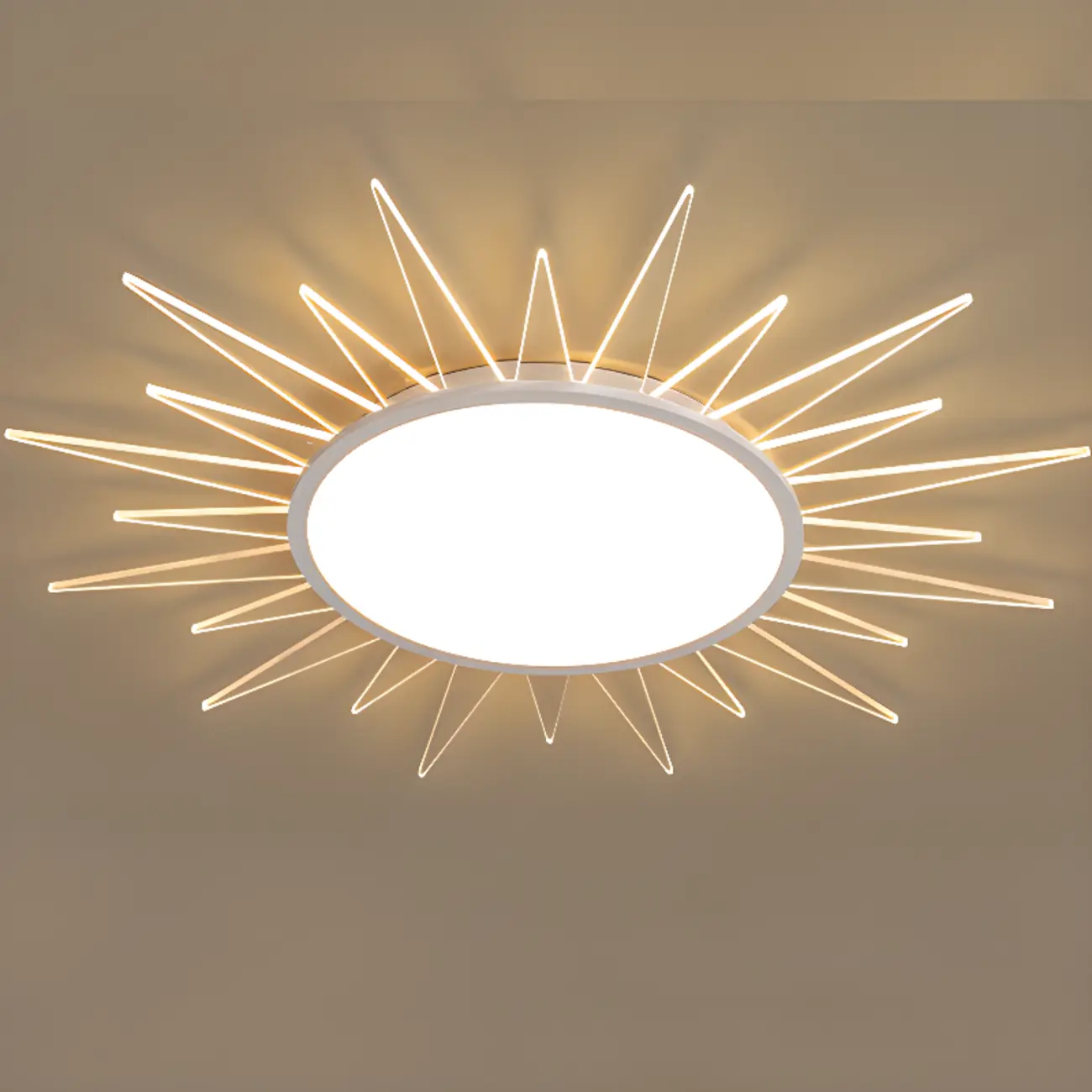 Large Acrylic Round Sunburst LED Flush Mount Ceiling Light