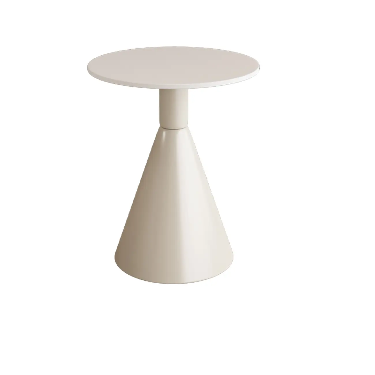 Modish Stone Round End Table with Metal Base