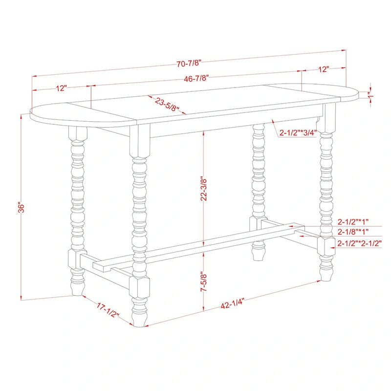 Vexl Walnut 71-inch Counter Height Table w/ Drop Leaf by Furniture of America