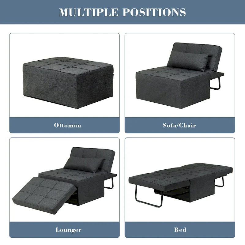 4-1 Adjustable Sleeper Sofa Chair with Ottoman, Sofa Bed ,Couch Bed