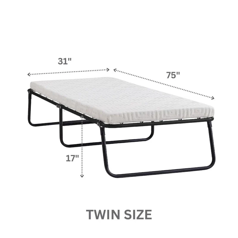 Nautica Home Gellux Cooling Gel Foam Folding Steel Frame Guest Bed