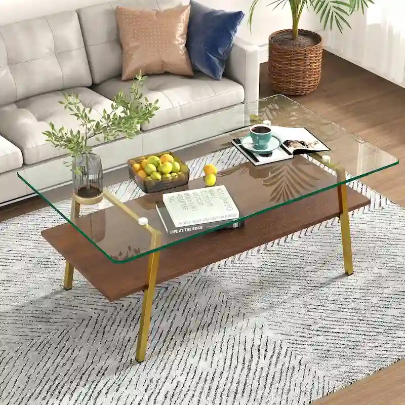 38.58 Rectangle Coffee Table with Modern Design