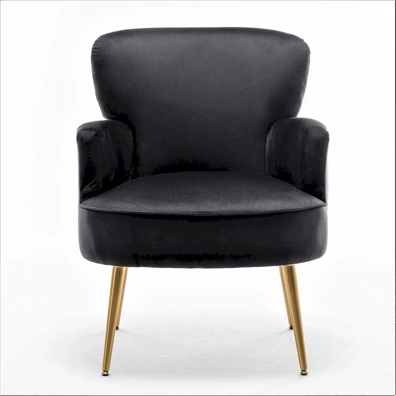 US Pride Furniture Trendy Velvet Accent Chair with Gold Metal Legs Upholstered Armchair
