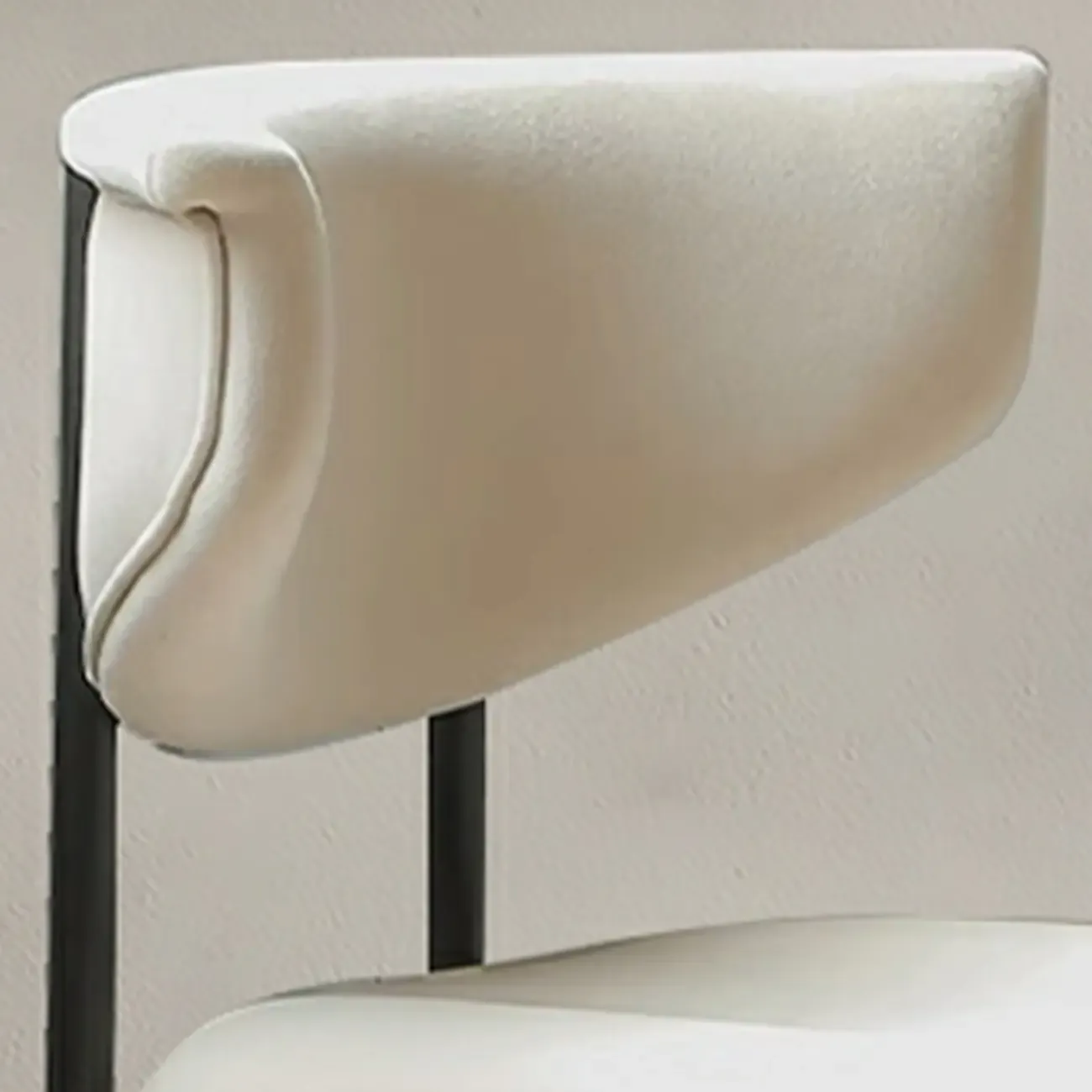 Upholstered Metal Legs Open Back Dining Chair