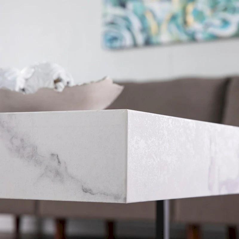 SEI Furniture Kiernan Modern Faux Marble Coffee Table