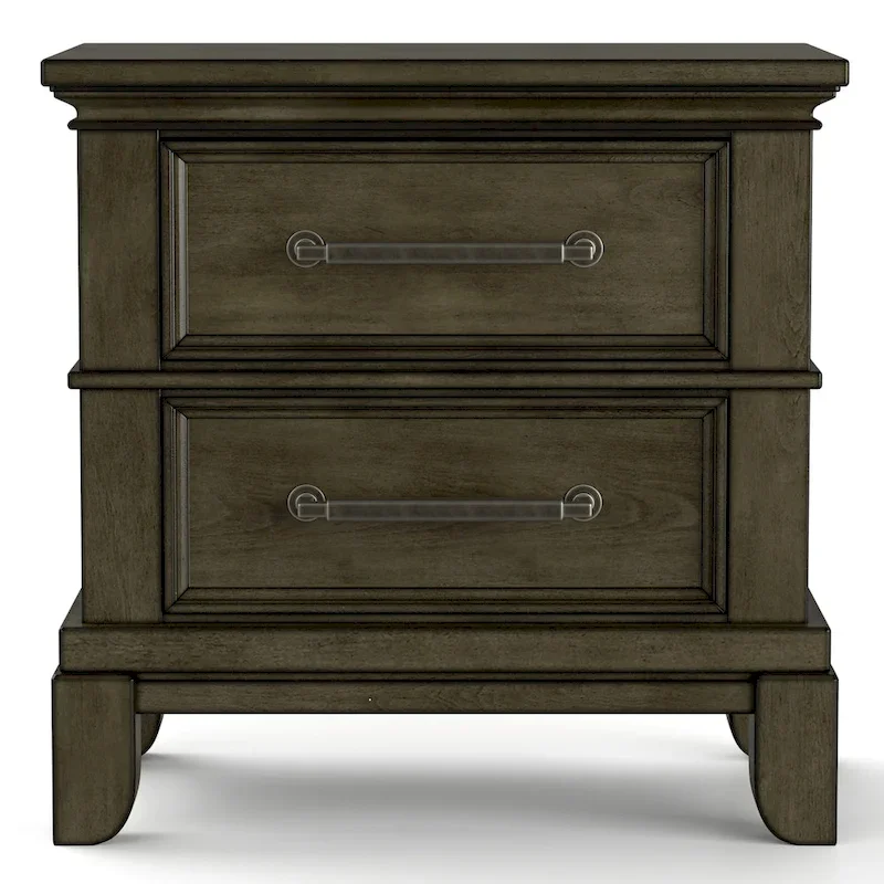 Evva Traditional Grey Wood 6-Piece Panel Bedroom Set