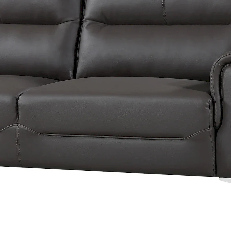 Strick & Bolton Vicente Grey Leather Gel 2-piece Living Room Set