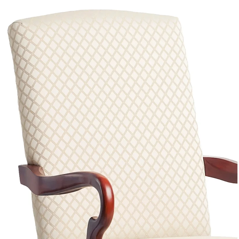 Gooseneck Accent Chair – Red / Beige / Blue / Green, Cherry Finish, Single Seat
