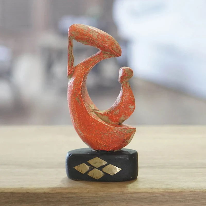 Novica Handmade Tender Bond Wood Sculpture