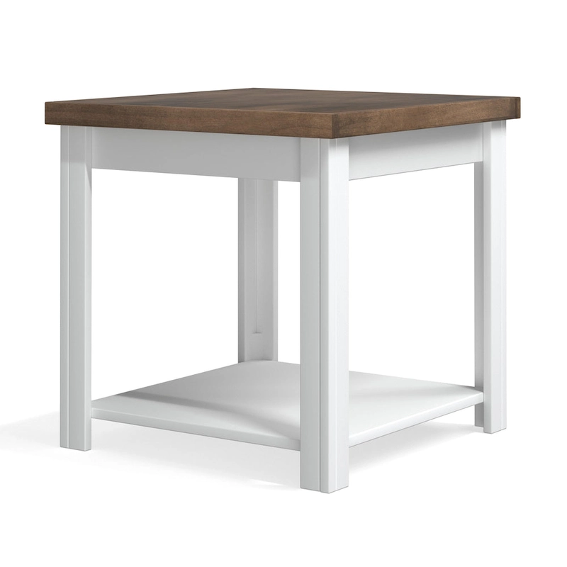 Bridgevine Home Modern Farmhouse 24 inch Side Table, No Assembly Required, Two-Tone Finish